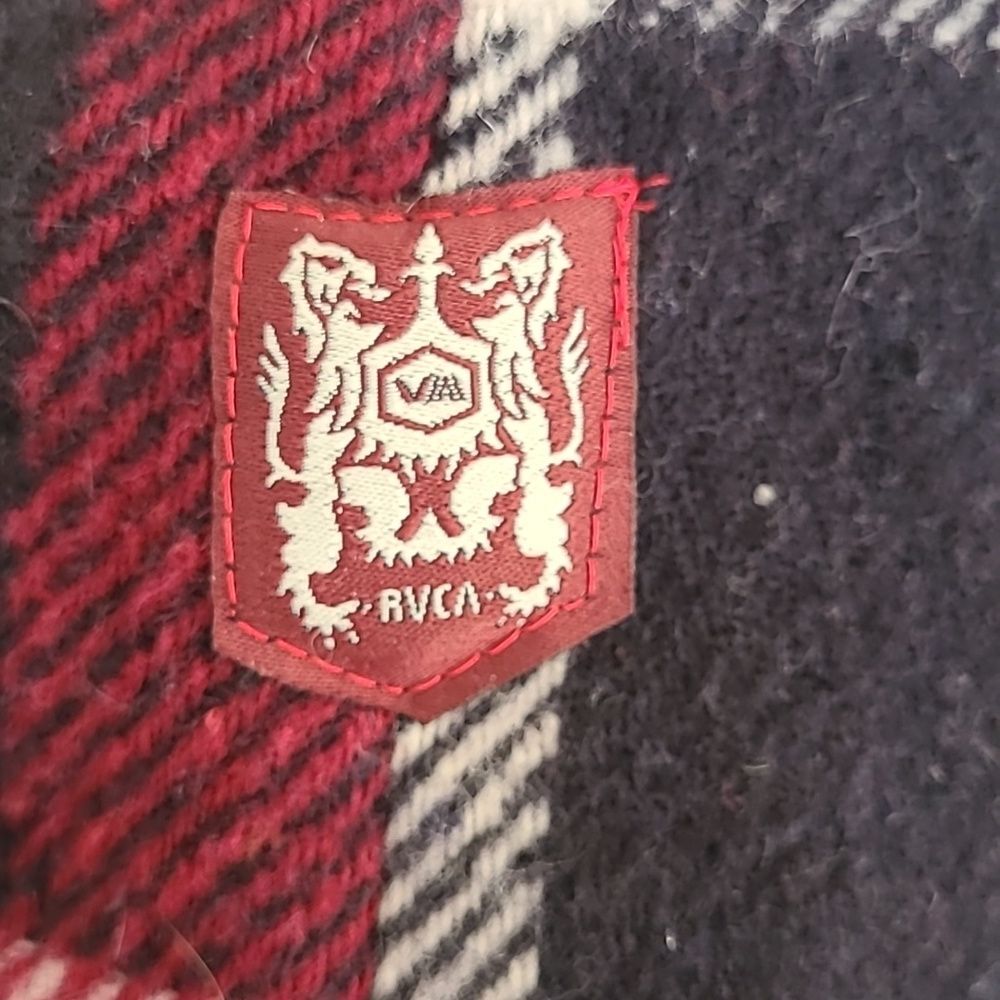 Rvca Wool Blend Peacoat Plaid Size M - image 3